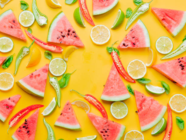 istock Watermelon and Chili pepper with lemons 817940202