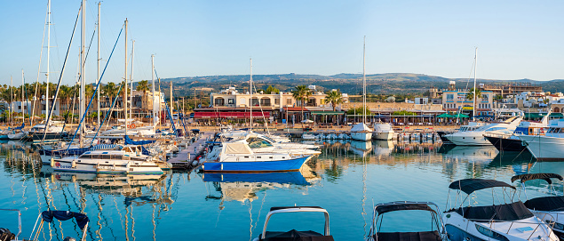 LATCHI - MAY 19 : Yachts in harbor in harbour on May 19, 2015 in Latchi village, Cyprus.