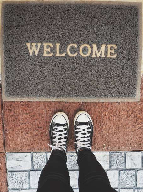 istock Sneakers with doormat 818000760
