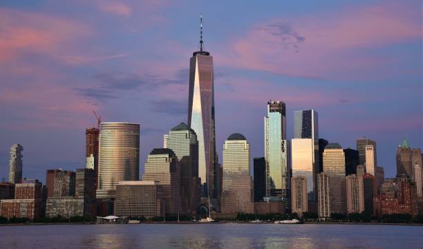 istock Skyline of Downtown Manhattan at Sunset 818028006