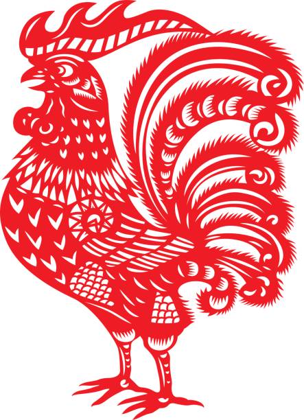 istock Zodiac Sign for Year of Rooster(Chinese traditional paper-cut art) 818064340