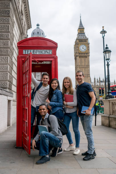 istock Happy group of students studying in London 818088008