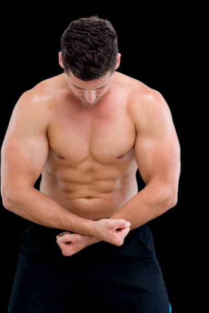 istock Shirtless muscular man posing 818112468