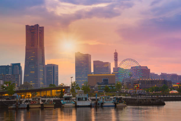 istock cityscape at Minato-Mirai waterfront, Japan 818123036