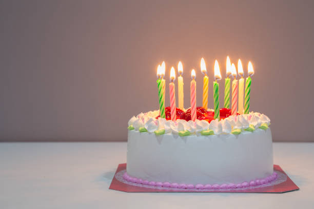 istock white biirthday cake with candles 818123650
