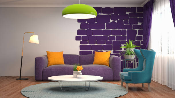 istock Interior living room. 3d illustration 818135606