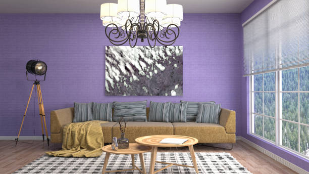 istock Interior living room. 3d illustration 818135724