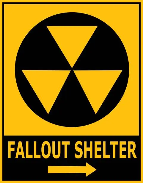 Vector illustration of Fallout Shelter Sign