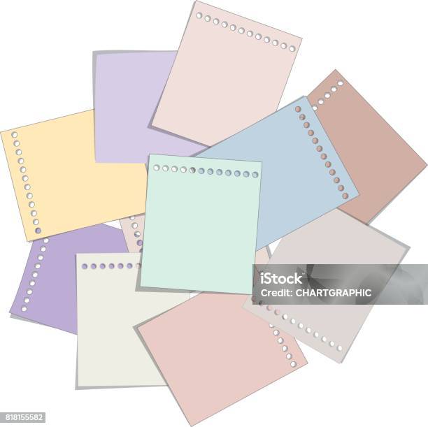 Stack Paper Note Stock Illustration - Download Image Now - Backgrounds ...