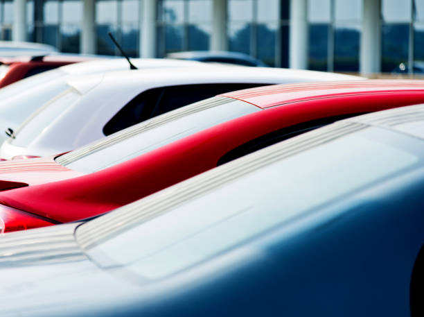 istock Group of cars in a row 818156182