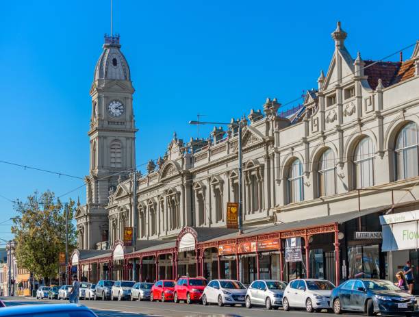 errol street - melbourne australia clock tower clock - fotografias e filmes do acervo