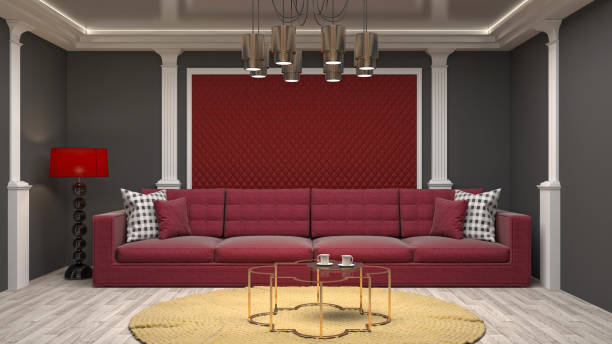 istock Interior living room. 3d illustration 818162986