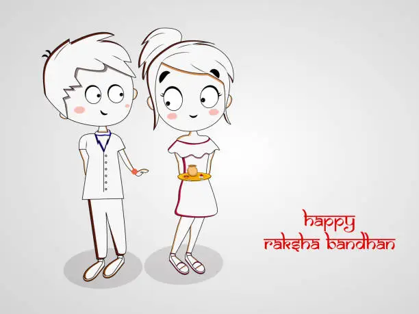 Vector illustration of Illustration of brother and sister for the occasion of Indian festival raksha bandhan