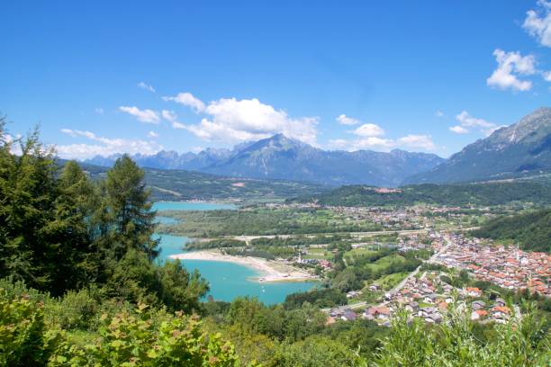 istock 4 Seasons - Lake Santa Croce - Alpago 818224556