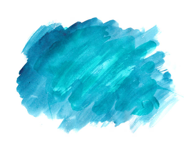 istock Strokes of blue paint isolated on white background 818235690