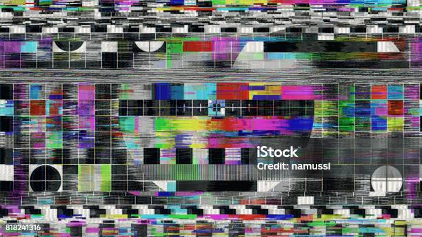 Glitch Bad Interference For Tv Digital Test Pattern Stock Photo - Download Image Now