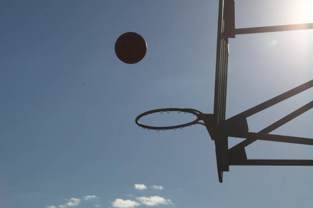 istock basketball court ring board against the sky 818259106