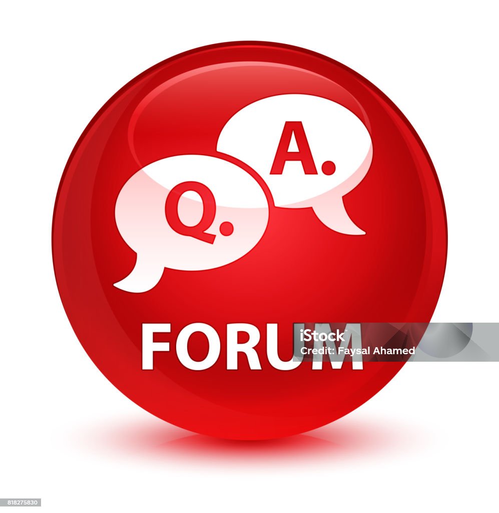 Forum Glassy Red Round Button Stock Illustration - Download Image Now ...