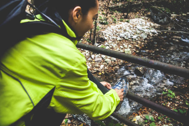 istock Running and hiking in mountain into the woods 818275948