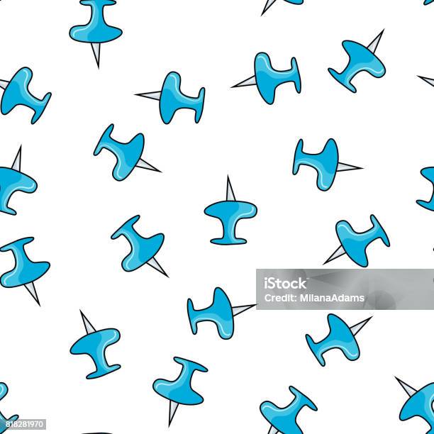 Push Pin Patterns Push Pin Element Seamless Pattern Hand Draw Doodle Style Background ...