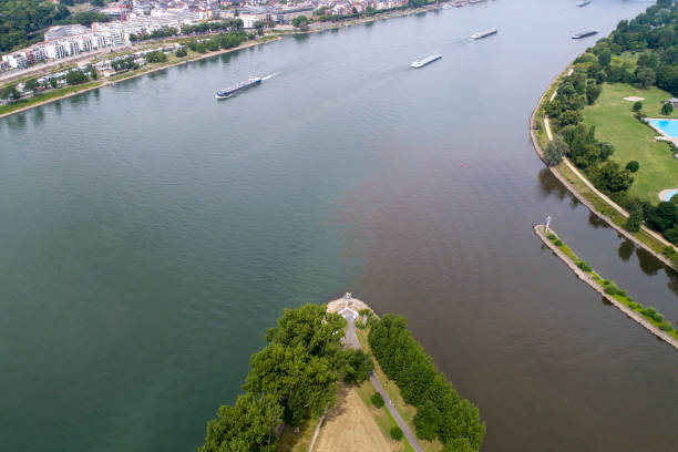 istock Confluence of rivers Main and Rhein, Germany 818344060