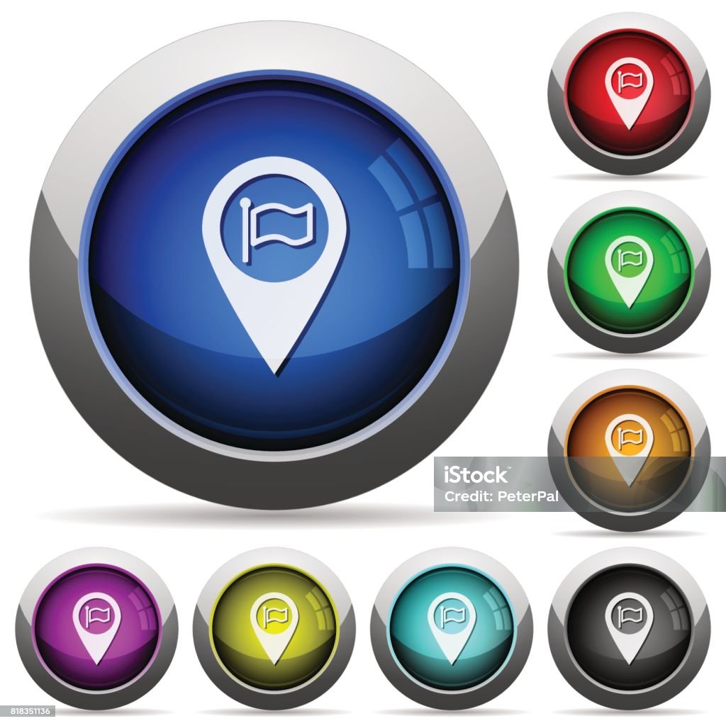 Map Geometry Buttons Destination Gps Map Location Round Glossy Buttons Stock Illustration ...