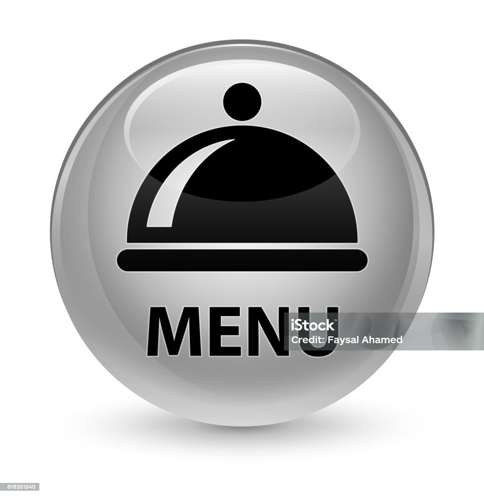 Round Menu Dbutton Esign Menu Glassy White Round Button Stock Illustration - Download Image Now ...