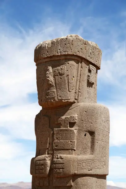 Photo of Stone Man in Tiwanaku (Tiahuanaco), , Bolivia