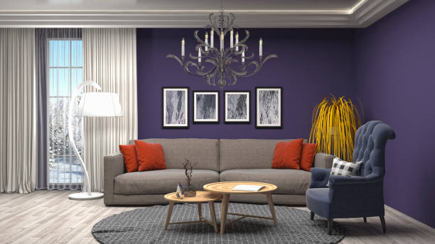 istock Interior living room. 3d illustration 818383526