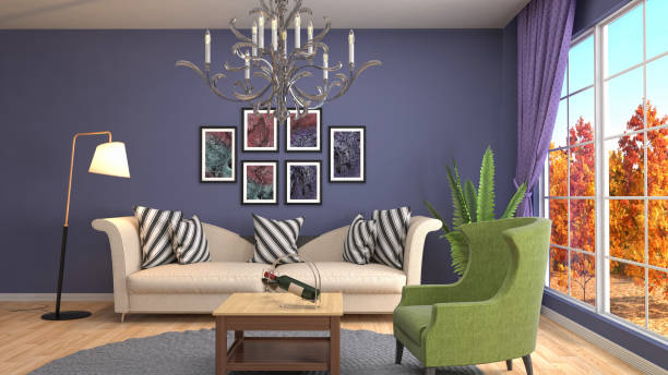 istock Interior living room. 3d illustration 818384138