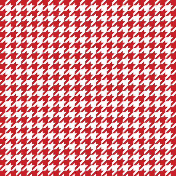 czerwony houndstooth wzór wektora. klasyczny wzór tkanin w kratkę - houndstooth stock illustrations