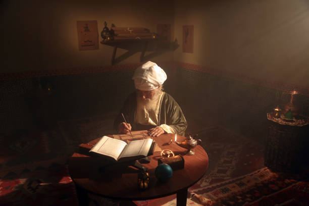 istock Historical and Moody Scene While An Islamic Scientist is Working 818400666