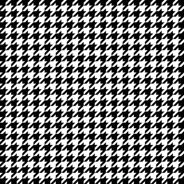 Black houndstooth pattern vector. Classical checkered textile design Black and white houndstooth pattern vector. Classical checkered textile design. keffiyeh stock illustrations
