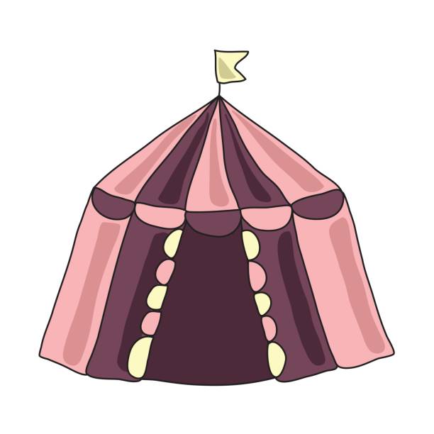 istock The circus tent or dwelling of nomadic people, Yurt. Vector illustratioin, isolated on white background. 818428358