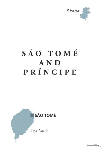 Vector illustration of Sao Tome and Principe political map