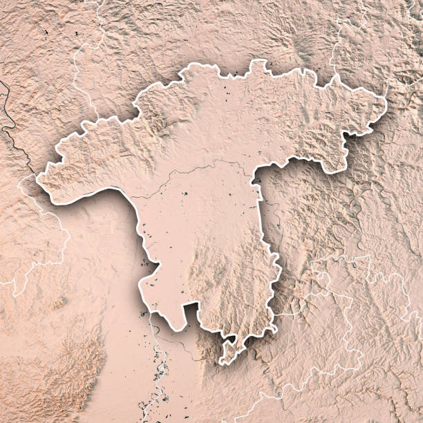 istock Darmstadt Regierungsbezirk Hessen 3D Render Topographic Map Neutral Border 818436502