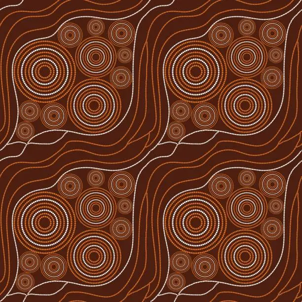 Vector illustration of Australian tribes pattern vector seamless