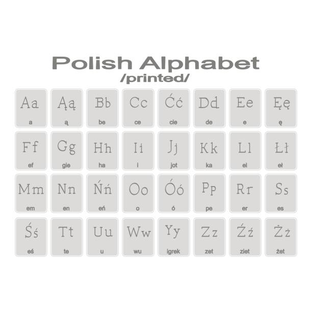 istock Set of monochrome icons with Polish alphabet 818454852