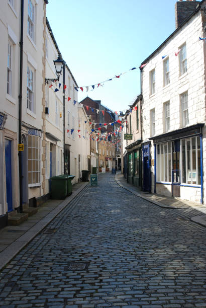 old town street in Hexham stock photo