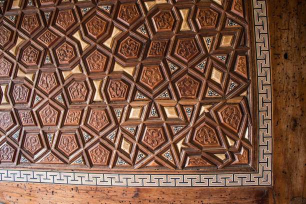 istock Ottoman Turkish  art with geometric patterns on wood 818515324
