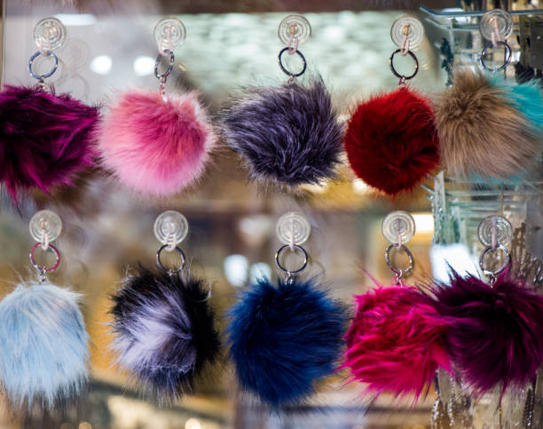 istock Set of colorful  pompoms in the bazaar 818529080