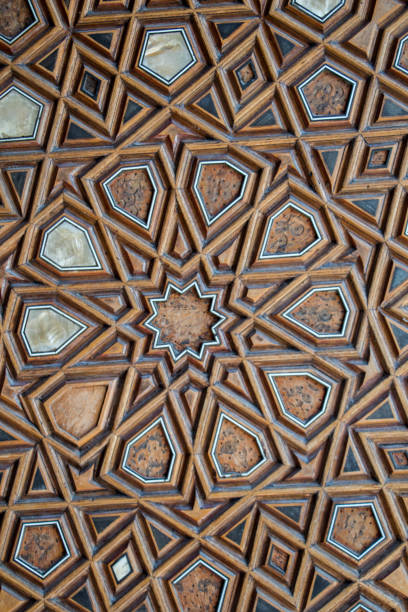 istock Ottoman Turkish  art with geometric patterns on wood 818534906