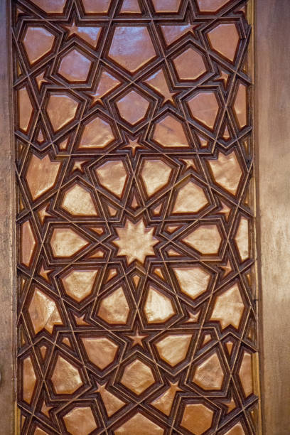 istock Ottoman Turkish  art with geometric patterns on wood 818546370