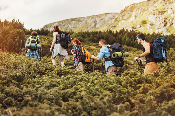 istock Group of hikers in the mountain 818560992