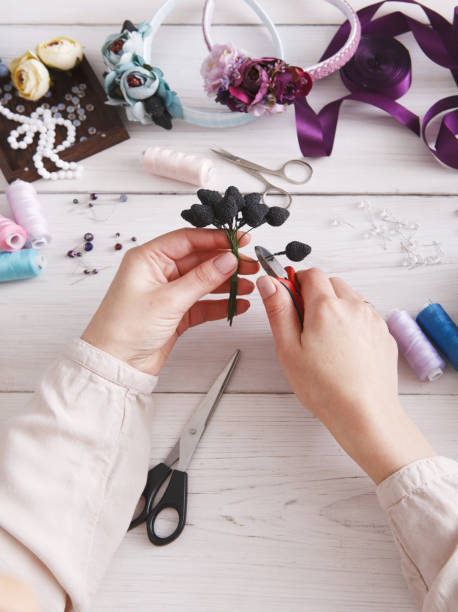 istock Master making handmade jewelry, woman pov 818568964