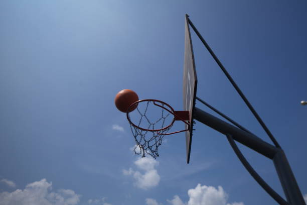 istock basketball court ring board against the sky 818615554