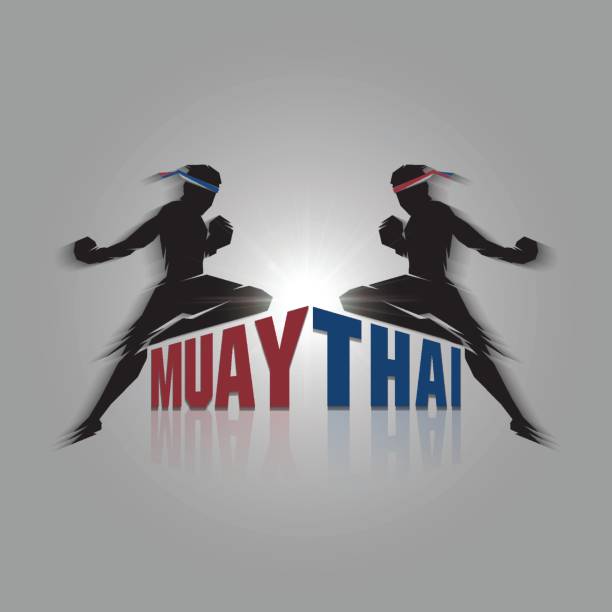 muay thai-zeichen - muay thai stock-grafiken, -clipart, -cartoons und -symbole