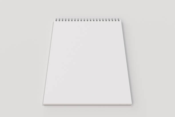 istock Blank white notebook with metal spiral bound on white background 818680638