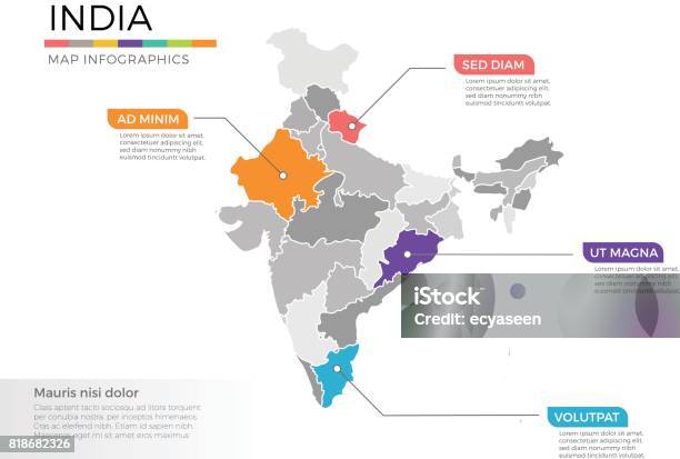 India Map Css India Map Infographics Vector Template With Regions And Pointer Marks ...