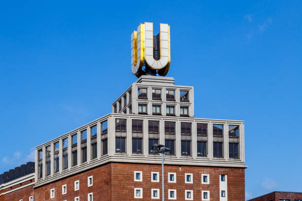 U-TOWER, GERMANY - February, 2017: The U-Tower is a former brewery building in the city of Dortmund, Germany. Dortmunder U-Tower is a center for the arts and creativity and housing the Museum Ostwall.